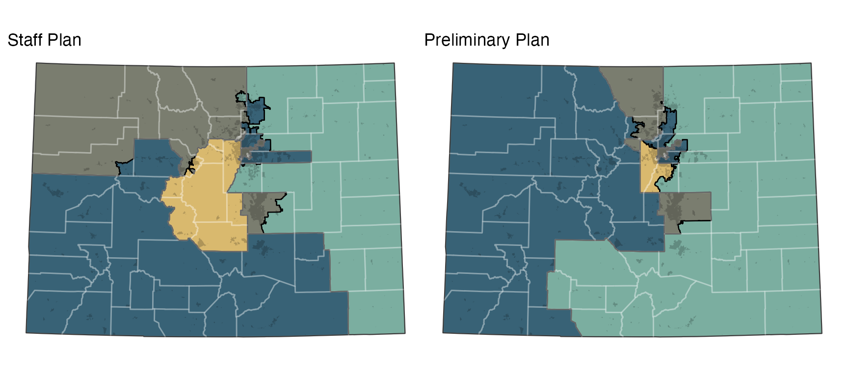 The preliminary congressional districting plans.